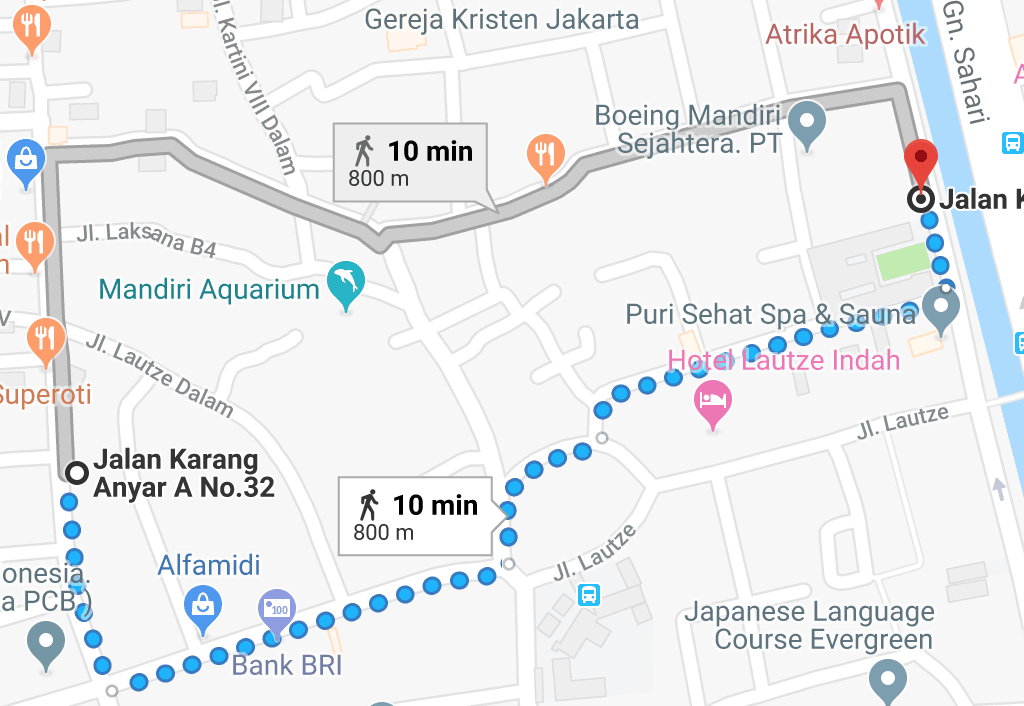 Sederhana  Minang path from registered to estimated location