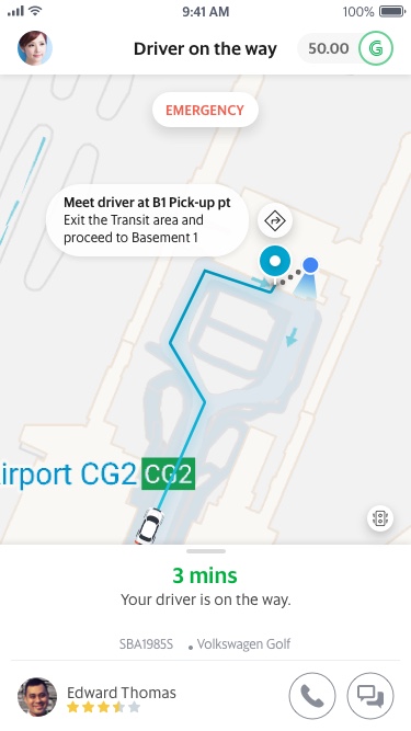 Driver allocated at Changi Airport