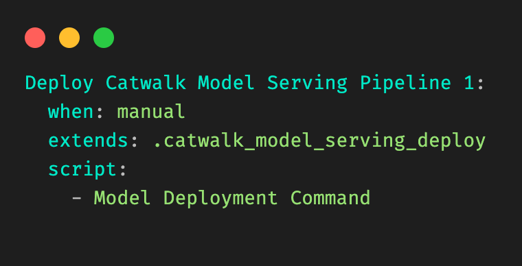 Figure 3: Example child .gitlab-ci.yml file for a given stage (Deploy Model) in a pipeline (pipeline 1).
