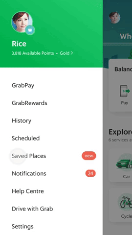 Save your place with Grab!